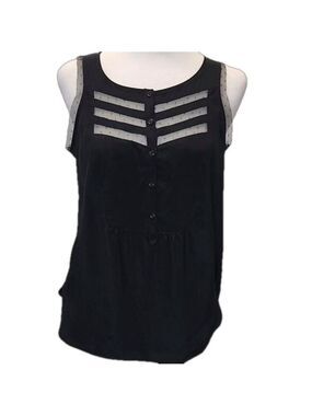 PRINCESS VERA WANG BLACK WITH LACE SLEEVELESS TOP SIZE SMALL
